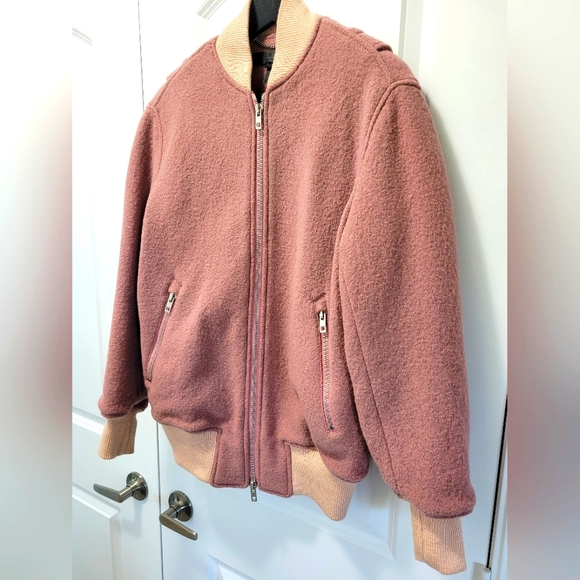 RAG & BONE Elle Wool Bomber Jacket, XS - Picture 3 of 7